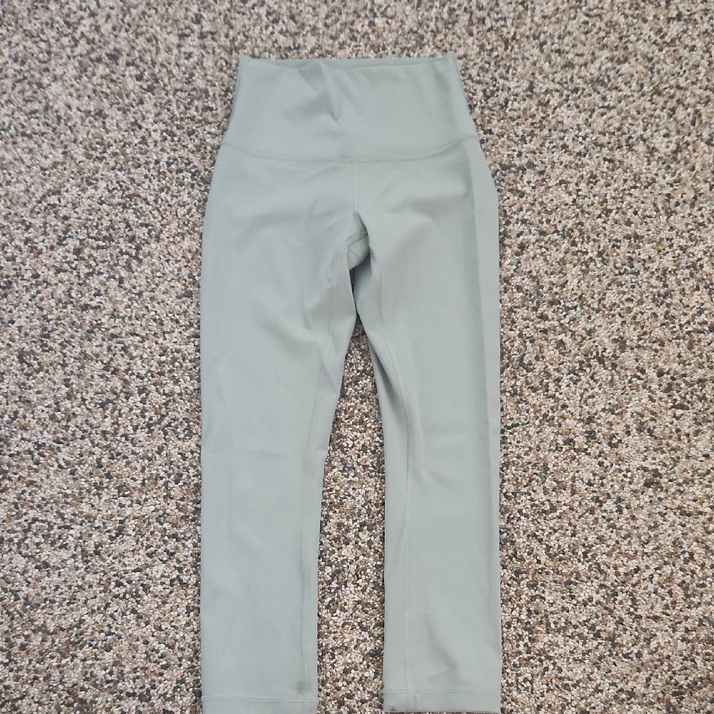 Lululemon High-Waisted Green Gray Leggings, Size 2